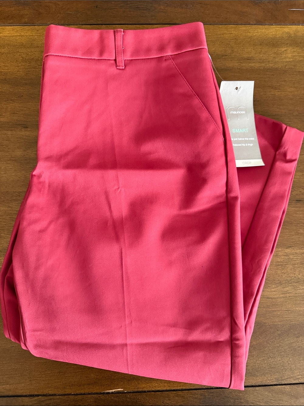 Maurices Pink Cropped Straight-Leg Pants